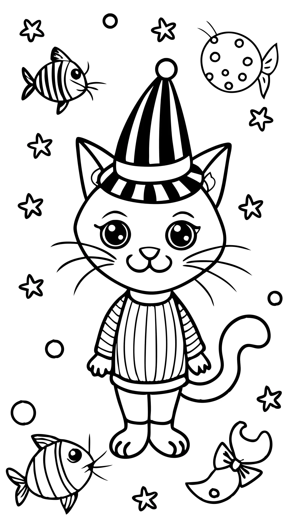 chat dans le chapeau coloriage de chapeau